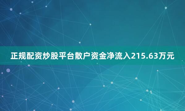 正规配资炒股平台散户资金净流入215.63万元